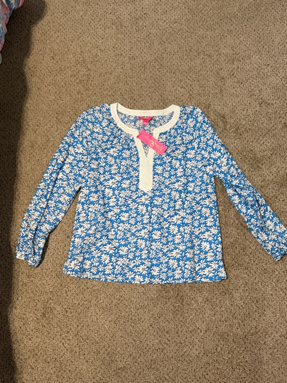 Lilly Pulitzer Camryn Tunic Lunar Blue Palm Beach Print